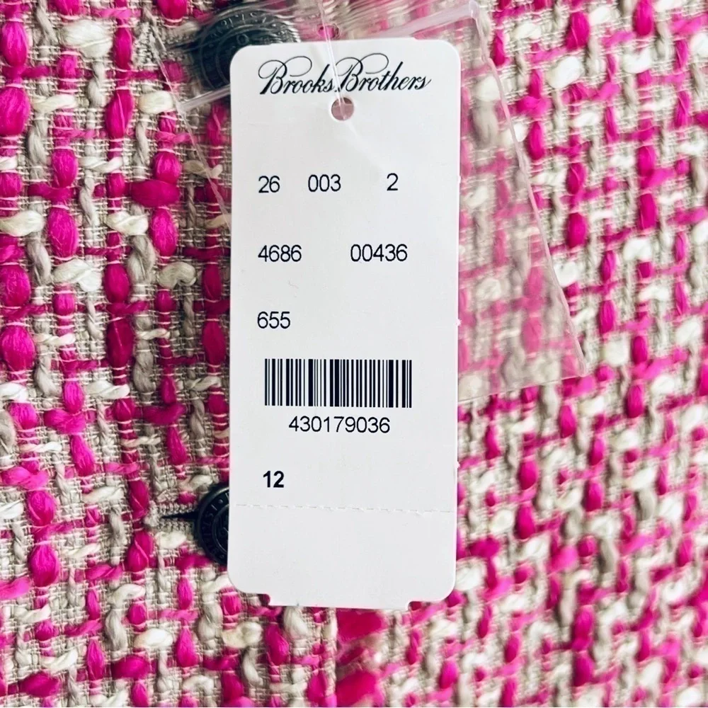 Brooks Bothers Girl’s Tweed Blazer Size 12 Pink Taupe Cream Barbie New NWT